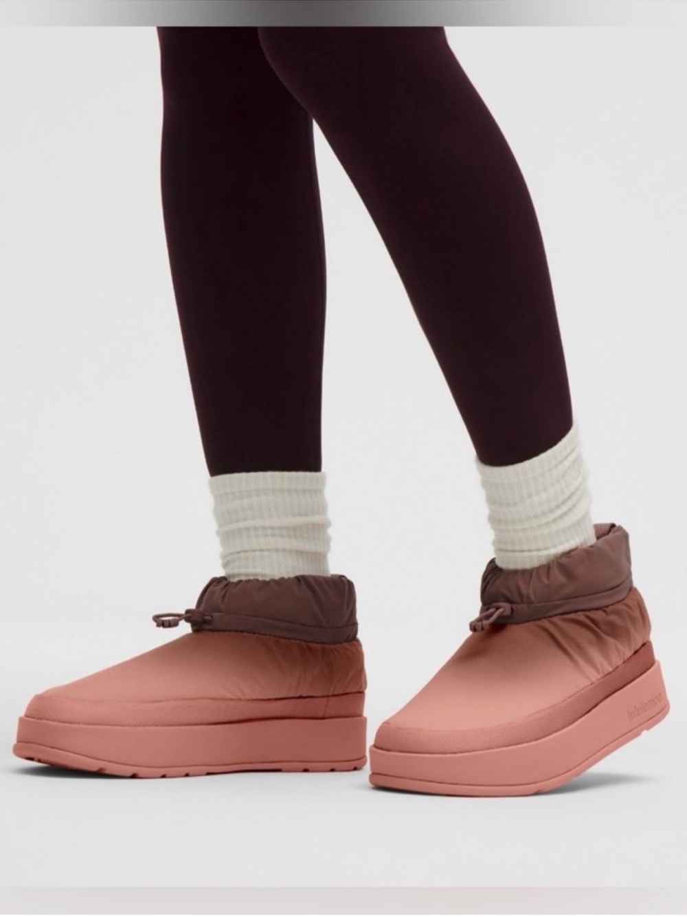 NWT Lululemon Wunder Puff Mini Boot Size 10 Red Clay / Tea Rose / Red Clay